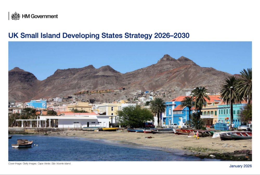 Cover of the UK Small Island Developing States Strategy 2026 to 2030